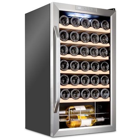 Ivation 34-Bottle Compressor Freestanding Wine Cooler Refrigerator - Stainless Steel IVFWCC341WSS